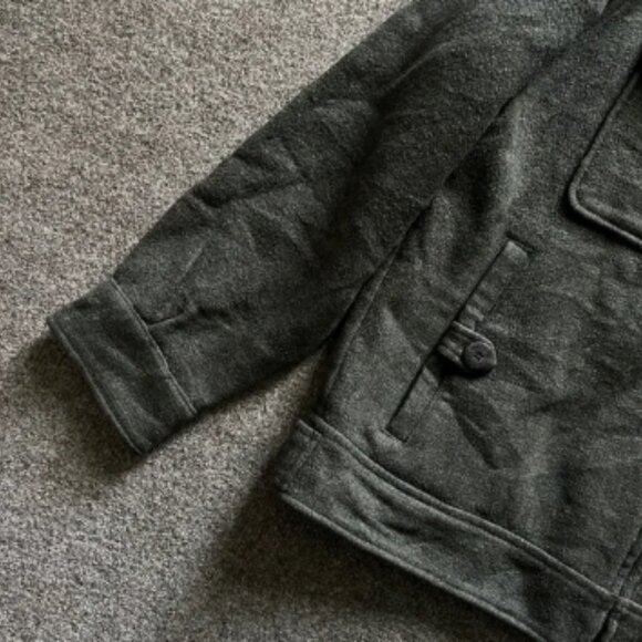 Woolrich Wool Blanket Lined Long Sleeve Full Zip Barn Over Coat Green Mens Large - Picture 5 of 16